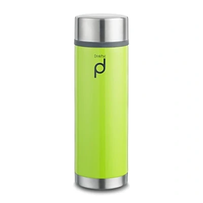Image of Grunwerg Pioneer Drinkpod Stainless Steel Vacuum Flask in Green 350 millilitre
