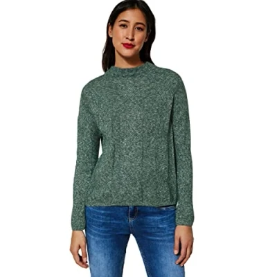 Image of Street One Women&#039;s A302182 Knitted Jumper, Dark Clary Mint Melange, 16