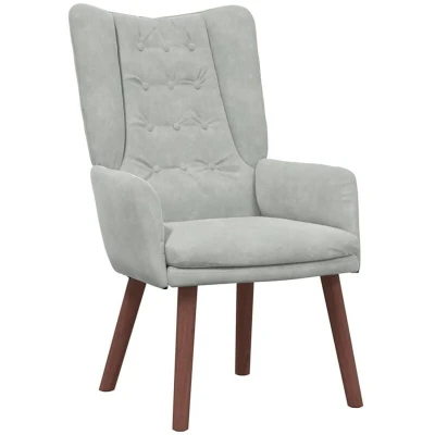 Image of Relaxing Chair Light Grey Velvet Vidaxl