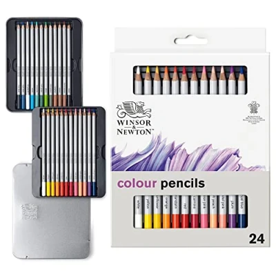 Image of Winsor &amp; Newton Studio Collection Colouring Pencils, 24 Soft Core Drawing Premium Artist Quality, for Sketching, Blending, Shading and Layering