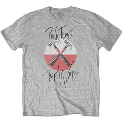 Image of Pink Floyd &#039;The Wall Faded Hammers Logo&#039; T Shirt (Extra Large) Grey