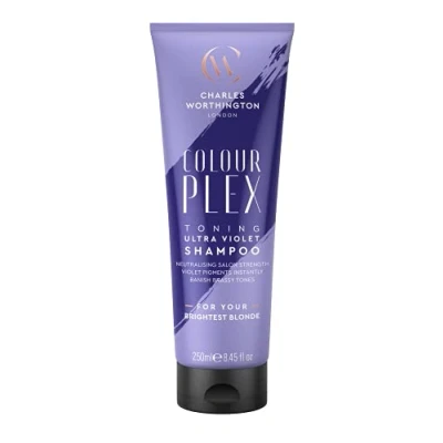 Image of Charles Worthington Colourplex Toning Ultra Violet Shampoo, Purple Shampoo for Blonde Hair, Blondes, Pigment 250ml