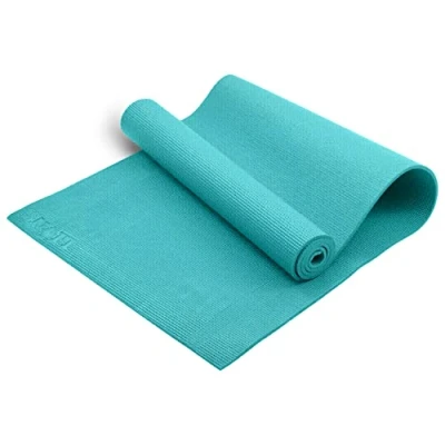 Image of Lions Classic Pro Yoga Mat PVC Eco Friendly Non Slip Fitness Exercise with Carrying Strap Workout for Yoga, Pilates and Gymnastics (Aqua, 6mm)