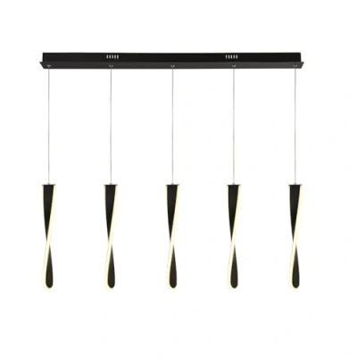 Image of Paddle Led 5 Light Bar Ceiling Pendant Black