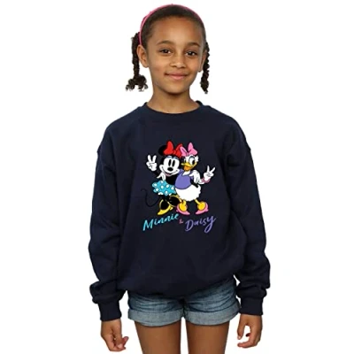 Image of Disney Girls Minnie Mouse and Daisy Sweatshirt Navy Blue 3 4 Years
