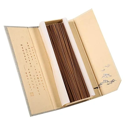 Image of Fdit 180Pcs/Pack Oriental Buddha Buddhist Aroma Nature Incense Sticks with Case Sandalwood for Multifunction Use (Wormwood Incense)
