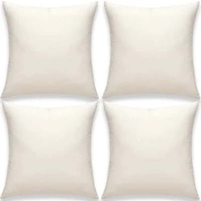 Image of Yonous Cushion Covers, Soft Premium Velvet Decorative Throw Pillow for Sofa Bed Couch Chair, Set of 4, Milk White, 20 x inch / 50 cm