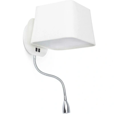 Image of Sweet 1 Light Indoor Wall White with Reading Lamp, E27