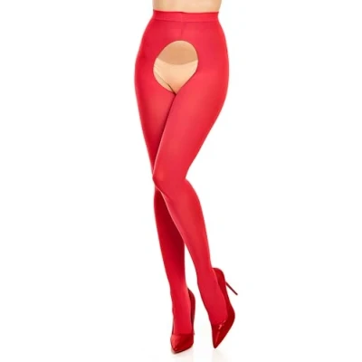 Image of GLAMORY Women&#039;s 60 Ouvert strumpfhose Tights, den, red, 3XL Große Größen