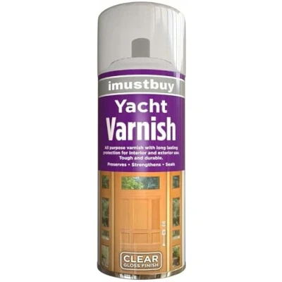Image of All Purpose Yacht Varnish 400ML Professional Gloss Finish Spray Wood Color Paint
