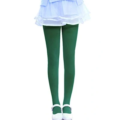 Image of Kids Fashion Girls Microfiber Semi Opaque Tights 40 Denier (6 8 Years (122cm), Green)