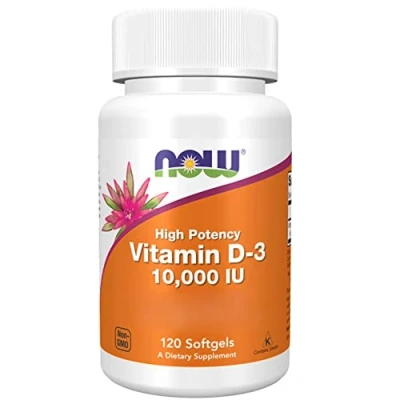 Image of Now Foods, Vitamin D3 Depot, 10000 IU, 1 Capsule Every 10 Days, Cholecalciferol from Lanolin, 120 Softgels, Lab Tested, Gluten Free, Soy Non GMO