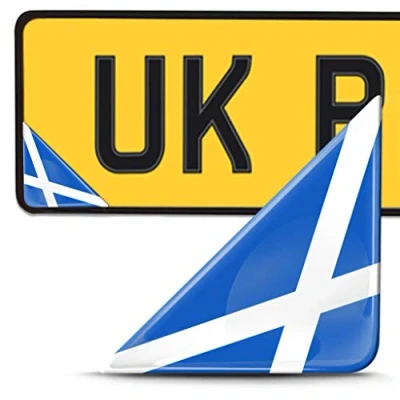 Image of Biomar Labs® 2 x 3D Domed Silicone Badge Stickers Decal Emblem Number Plate Car Motorcycle Helmet Scotland National Scottish Flag F 136
