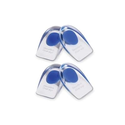 Image of 2 Pairs Gel Heel Cups, Silicone Cup Pads for Plantar Fasciitis, Spur &amp; Achilles Pain, Cups and Cushions Absorbing Support (S)