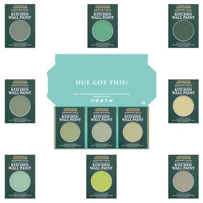 Image of Rust Oleum Kitchen Wall Paint in Matt Finish Rich Greens Tester Box