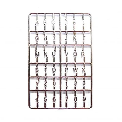 Image of Melody Jane Dolls House Silver Letters and Numbers Set Miniature Front Door Furniture