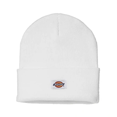 Image of Dickies Men&#039;s Acrylic Cuffed Beanie Hat, White, One Size UK