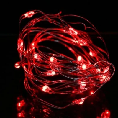 Image of anso 5V USB LED String Lights Fairy 20M 10M 5M Silver Wire Waterproof Garland Home Decor (Red,5m 50leds)
