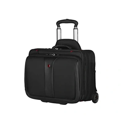 Image of Wenger 600662 Patriot 17 Inch 2 Piece Business Wheeled Laptop Briefcase, Padded Compartment with Matching 15.4 Case in Black (25 Litre)
