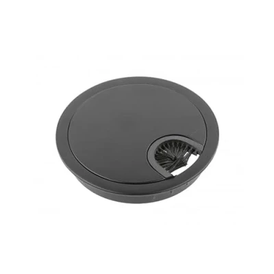 Image of 60mm, 80mm Metal Desk Cable Tidy Outlet Grommet Insert (Chrome, Black, INOX) (60mm, Black)