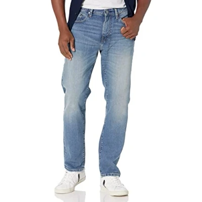 Image of Amazon Essentials Men&#039;s Relaxed Fit Stretch Jean (Available in Big &amp; Tall), Light Wash, 44W / 28L