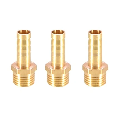 Image of 3PCS Solid Brass Hose Tail Connector Barbed to BSP Male Thread 8mm 1/4 for Air Water Fuel Oil Gas