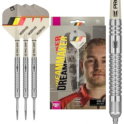 Image of TARGET Darts Dimitri Van den Bergh Dream Maker G2 25G 90% Tungsten Swiss Point Steel Tip Set