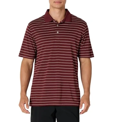Image of Amazon Essentials Men&#039;s Regular Fit Quick Dry Golf Polo Shirt, Dark Burgundy, S