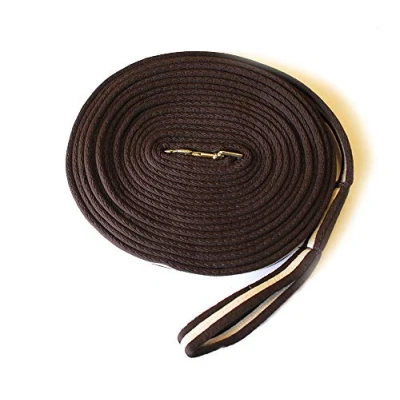 Image of Rhinegold Padded Lunge Rein Brown/Beige