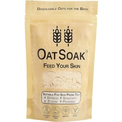 Image of Bare Boutique OatSoak Bath Additive 500g. Skin Relief, Soothing Powder for Itchy Skin, Psoriasis, Eczema, Chicken pox and Sunburn. Ideal Soap Making.
