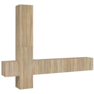 Image of vidaXL 5 Piece TV Cabinet Set Sonoma Oak Engineered Wood