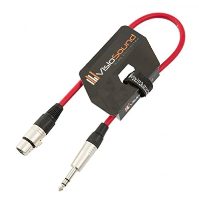 Image of Female XLR to 6.35mm Stereo TRS Jack Lead/Balanced Signal/Audio Patch Cable 0.5m Red