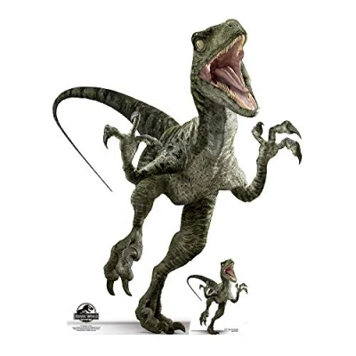 Image of Star Cutouts Ltd SC1288 Official Jurassic World Charlie (Raptor) Dinosaur Party and Collector&#039;s Item 129cm Tall, Solid, Multicolour, Regular