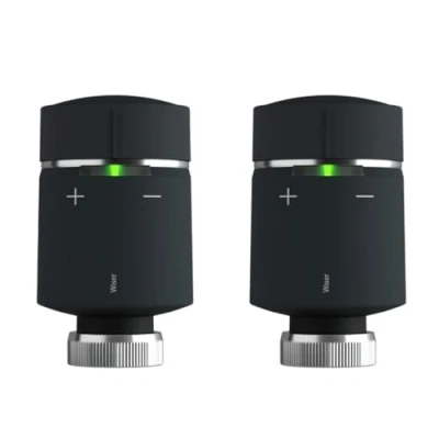 Image of Wiser By Drayton Smart TRV Radiator Valve (2 Pack) Anthracite Thermostat for Existing Heating Systems