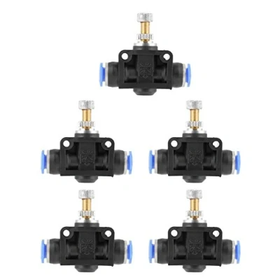 Image of Hilitand 5Pcs/Set Push in Speed Controller 6mm Air Flow Restrictor Pneumatic Control Valve Connector