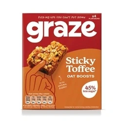 Image of Graze Healthy Snacks Vegan Sticky Toffee Cereal &amp; Snack Bars 28x30g