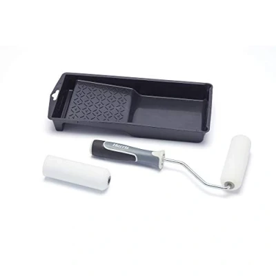 Image of Harris 103022202 Ultimate Woodwork Mini Gloss Roller Set with Tray and Frame, 4&quot;