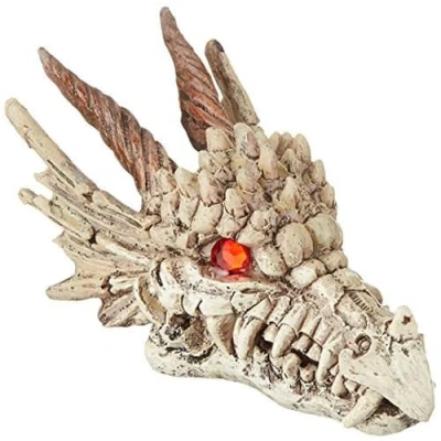 Image of Penn Plax Deco Replicas Dragon Skull Gazer Aquarium Decoration Safe for Freshwater and Saltwater Fish Tanks Small