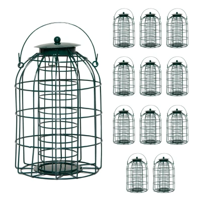 Image of Pack of 12 Wild Bird Fat Ball Feeder with Squirrel Guard