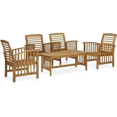 Image of vidaXL 5 Piece Garden Lounge Set Solid Acacia Wood