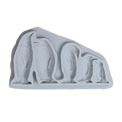 Image of Silicone Mold Chocolate Penguins Family Fondant Cake Candy Biscuits Moulds Baking Decorating Tools for Dessert
