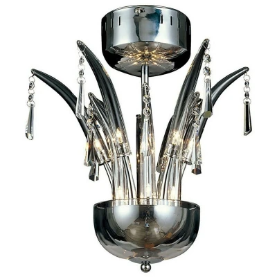 Image of Jasper Pendant Round 12 Light G4 Polished Chrome/Crystal, NOT LED/CFL Compatible
