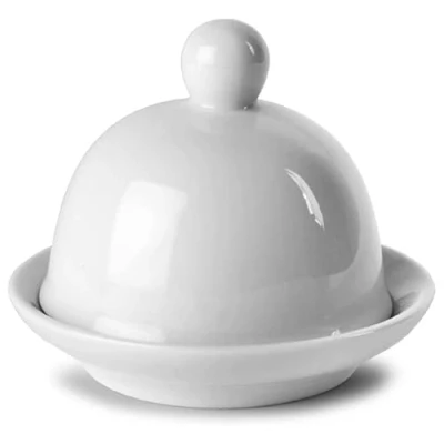 Image of drinkstuff Moonlight Round Covered Butter Dish 9 x 6.5cm Pat with Cover