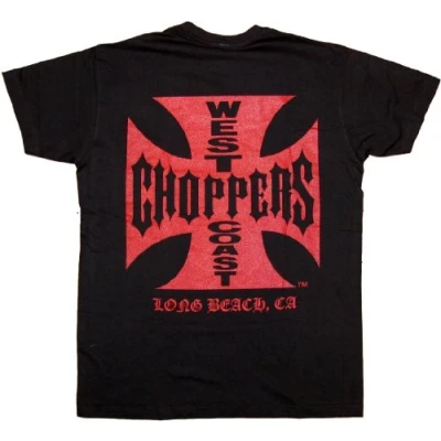 Image of West Coast Choppers OG Classic Men&#039;s Short Sleeved T Shirt Black, Regular/Regular Fit, Black/Red, S