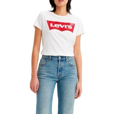 Image of Levi&#039;s Women&#039;s The Perfect Tee Large Batwing Logo T Shirt, White, L