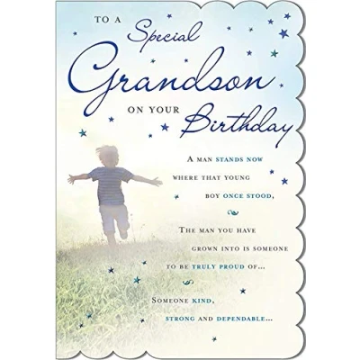 Image of Piccadilly Greetings Birthday Card Grandson 9 x 6 inches Regal Publishing, C80551
