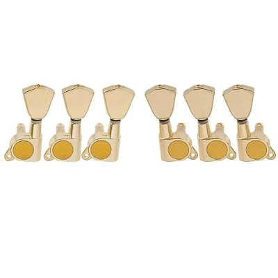 Image of Musiclily Pro 3x3 Sealed Guitar Tuners Tuning Pegs Keys Machine Heads Set for Les Paul Style Electric or Acoustic Guitar, Tulip Button Gold