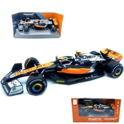 Image of HTLNUZD Bburago 1:43 2023 F1McLaren MCL60#4 British GP Lando Norris Alloy Racing Car 1/43 Formula One Model Die Cast Adult Collection Vehicles (Standard Edition)