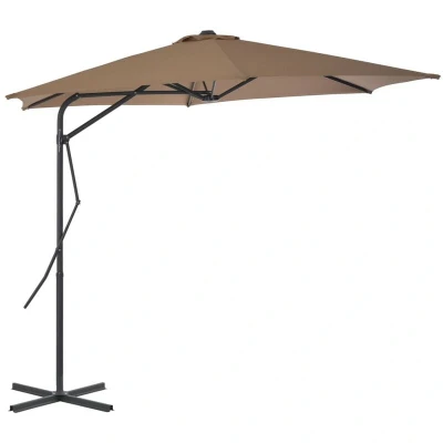 Image of vidaXL Garden Parasol with Steel Pole 300 cm Taupe