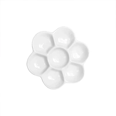 Image of Pirhosigma 3.4&quot;/8.6 cm Diameter Flower Paint Palette Glazed Watercolor Painting Mixing Ceramic